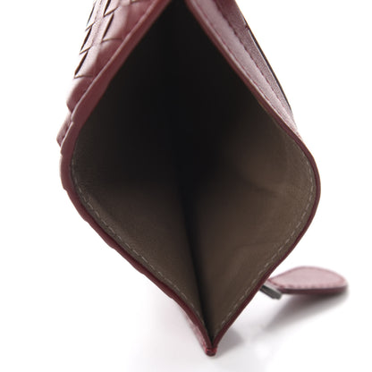 Bottega Veneta Calfskin Intrecciato Zip Card Holder Bordeaux 5 of 10