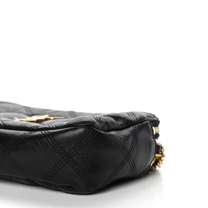 Saint Laurent Grained Lambskin Quilted Mini Becky Double Zip Bag Black 9 of 14