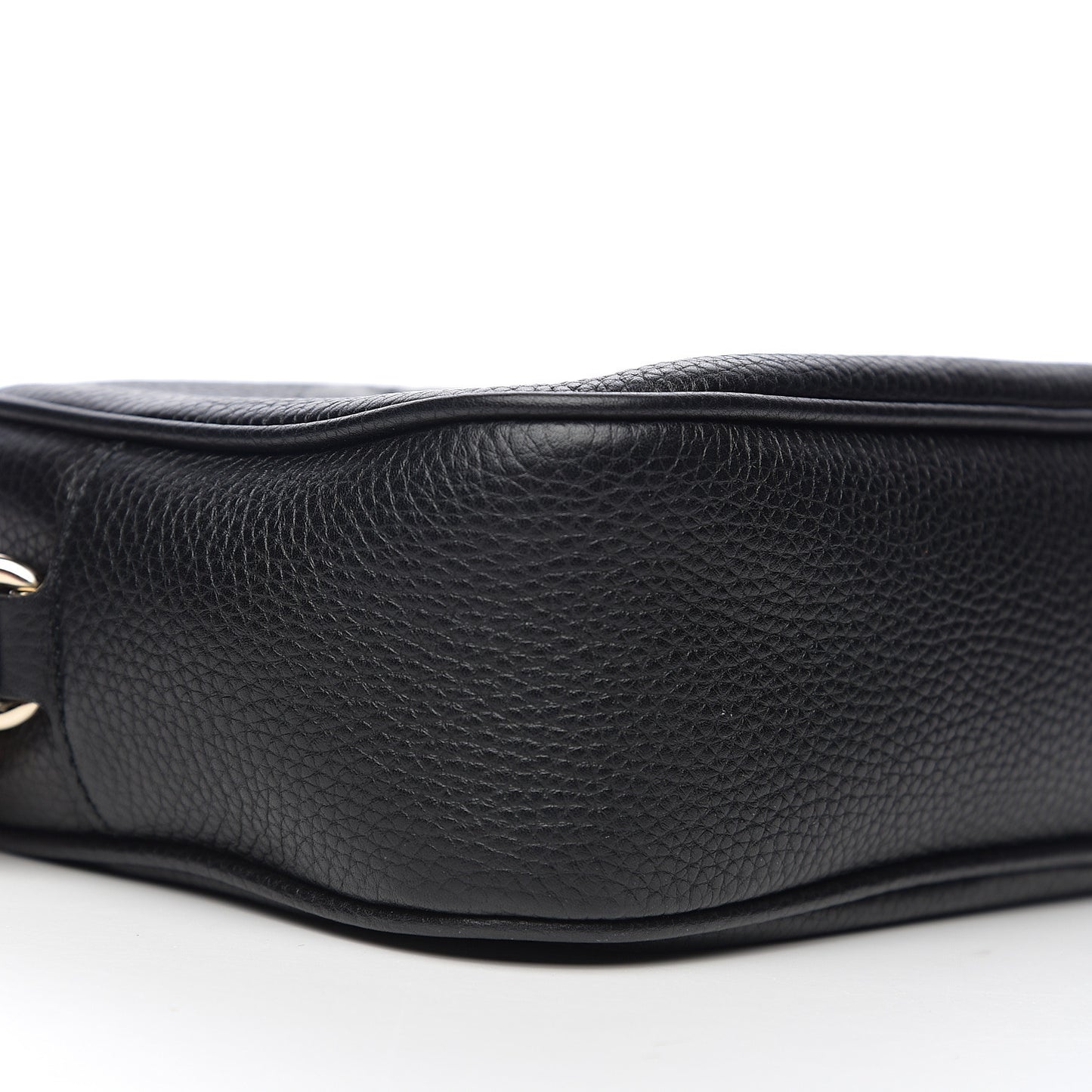 Pebbled Calfskin Small Soho Disco Bag Black