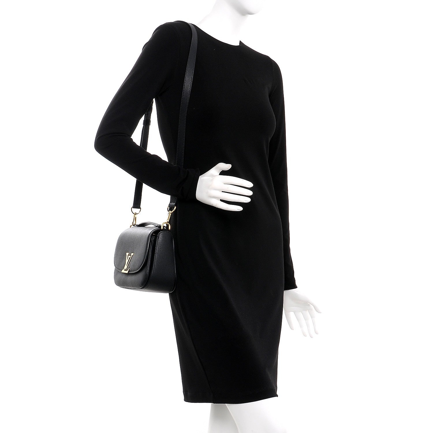 Louis Vuitton Grained Calfskin Vivienne NM Black 2 of 6