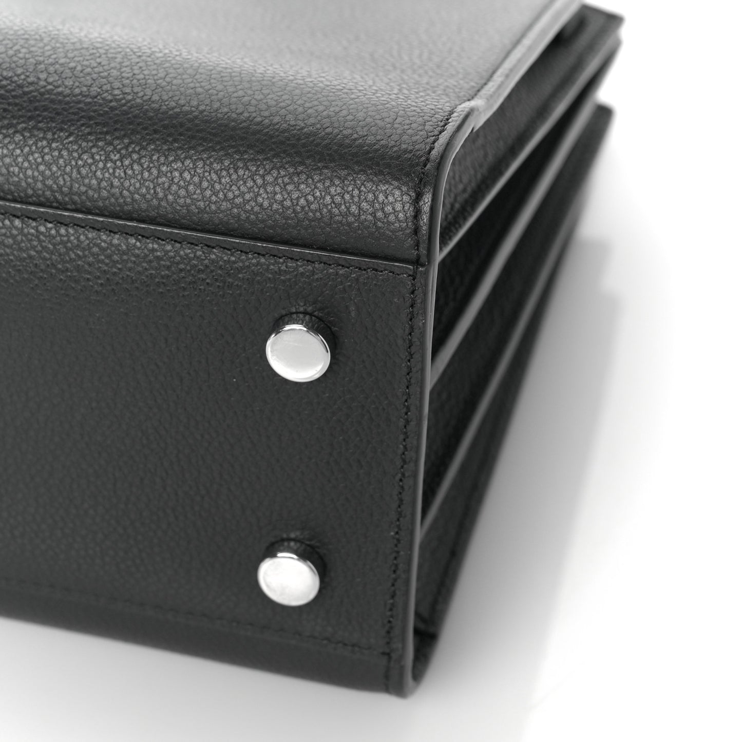 Grained Calfskin Baby Sac De Jour Black