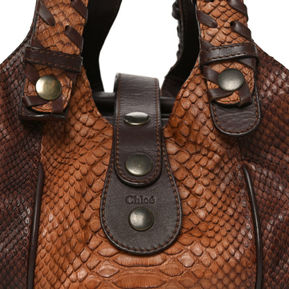 Chloe Snakeskin Silverado Shoulder Bag Brown 8 of 10