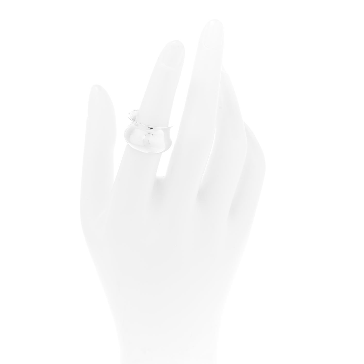 Tiffany Sterling Silver Frank Gehry Sterling Silver Wavy Fish Open Back Ring 50 5.25 3 of 4