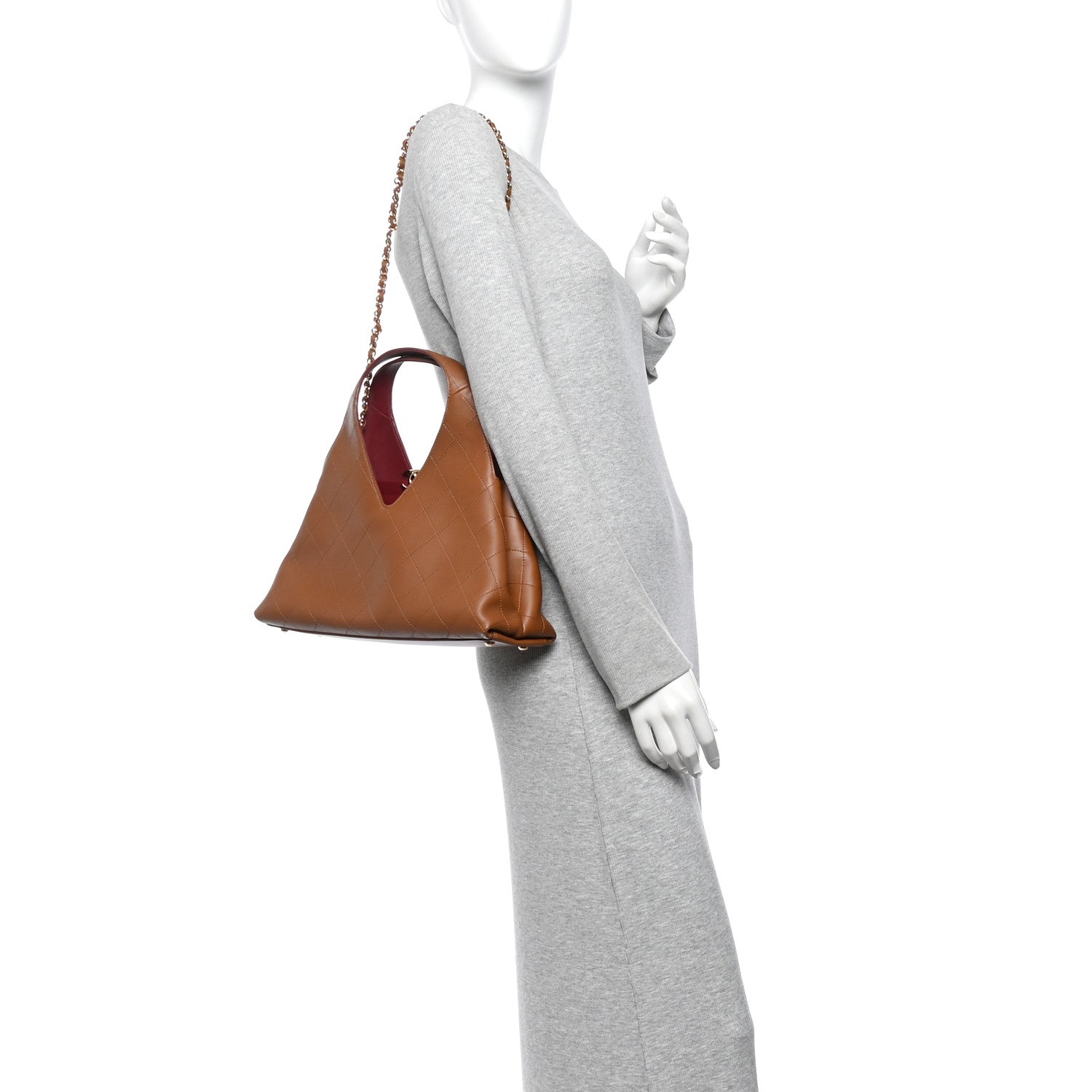 Chanel Calfskin Chic Lady Small Shopping Tote Brown 2 of 11