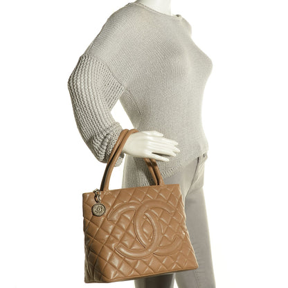 Chanel Caviar Quilted Medallion Tote Beige 2 of 7
