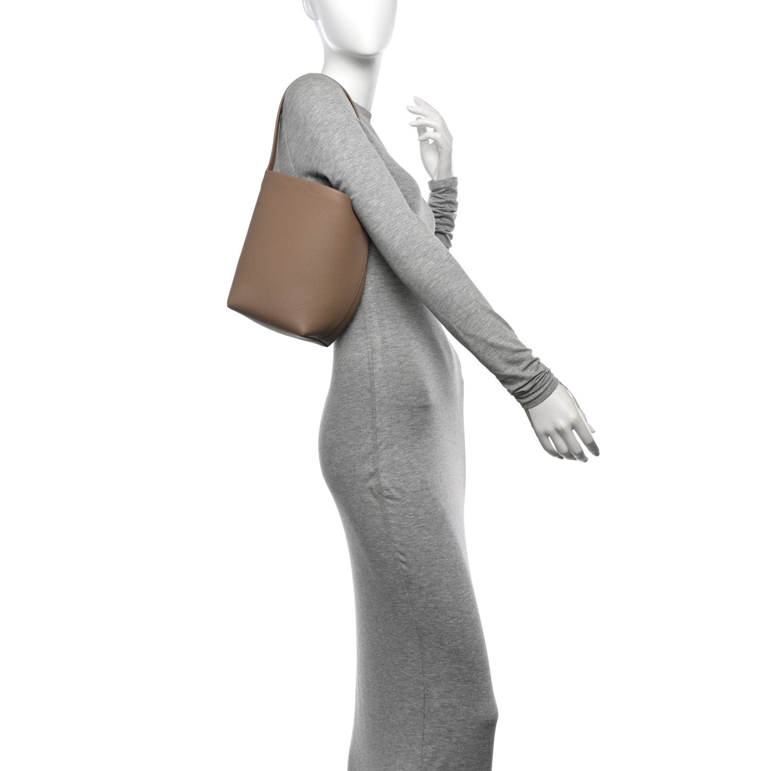 The Row Grained Calfskin Small N/S Park Tote Dark Taupe 2 of 10