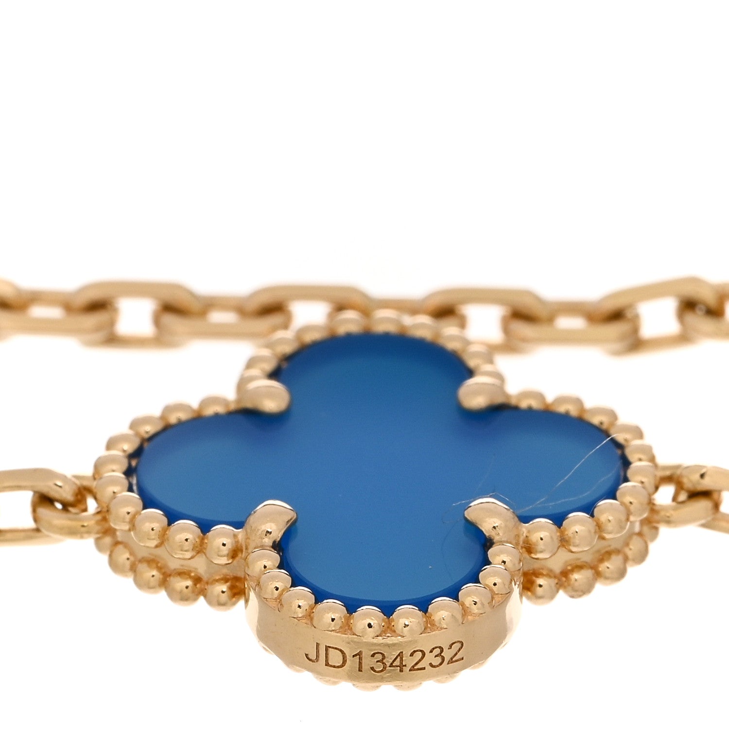 Van Cleef & Arpels 18K Yellow Gold Blue Agate 5 Motifs Vintage Alhambra Bracelet 3 of 5