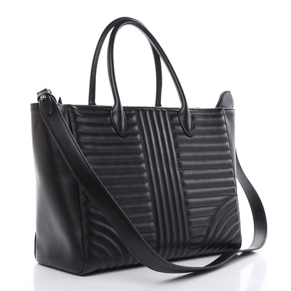 Prada Soft Calfskin Impunture Diagramme Tote Black 3 of 11