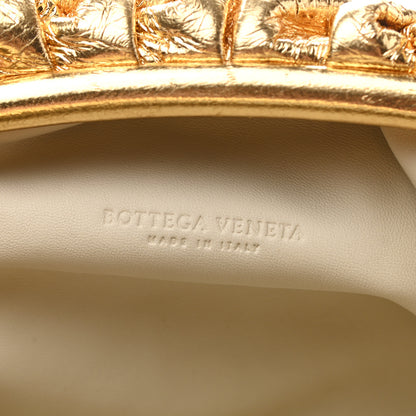 Bottega Veneta Metallic Crinkled Lambskin The Pouch Oversized Clutch Oro 6 of 6