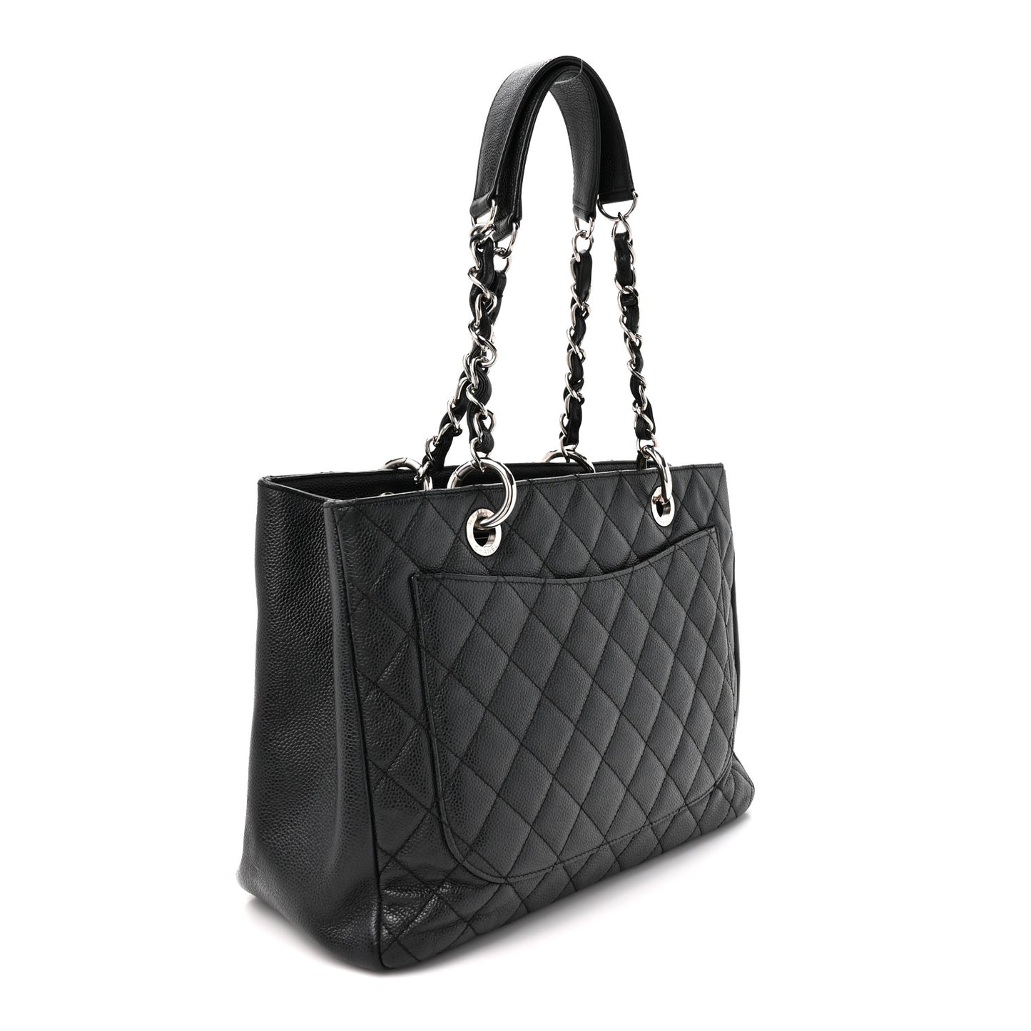Caviar Quilted Grand Shopping Tote GST Black