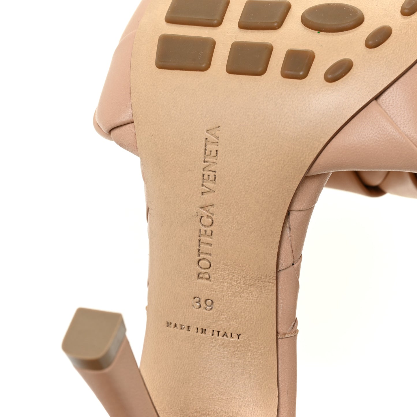 Nappa Maxi Intrecciato Lido Mule Sandals 39 Cipria