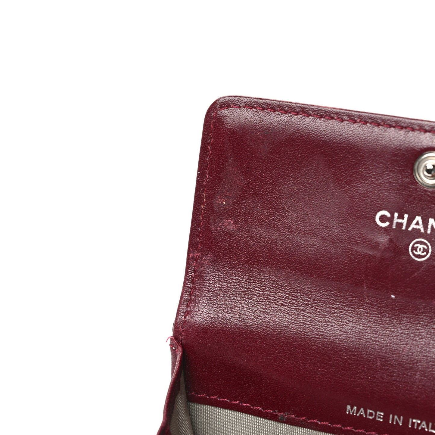 Patent Brilliant Flap Card Holder Burgundy