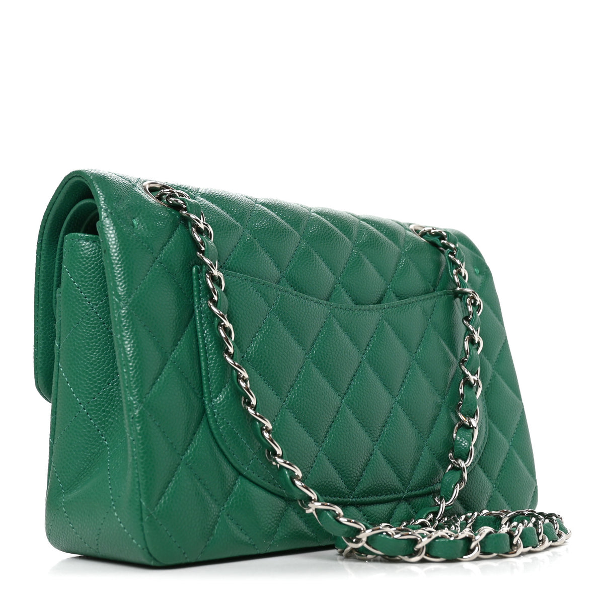 Chanel Caviar Quilted Small Double Flap Green 3 of 10
