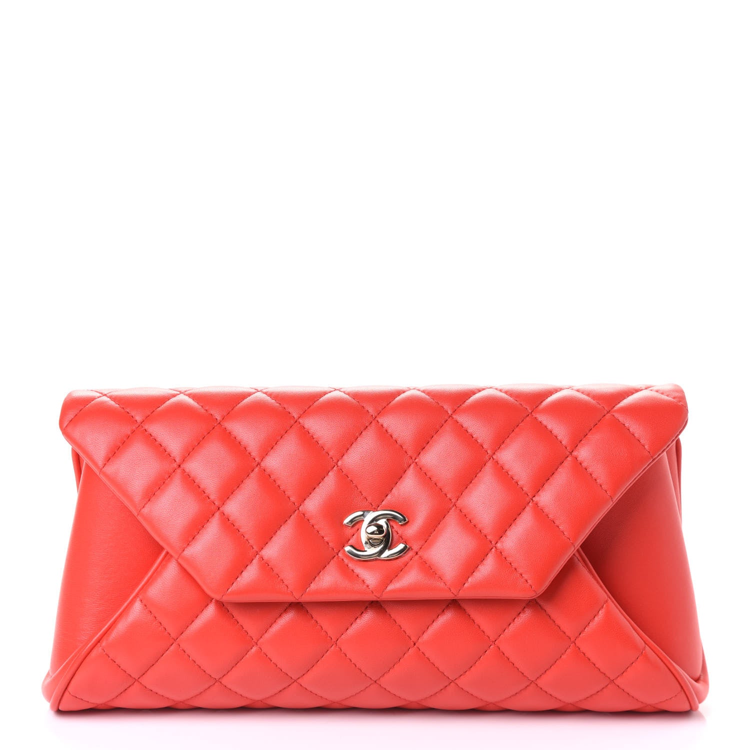 Chanel Lambskin Quilted Fold Up Again Clutch Red 1 of 4