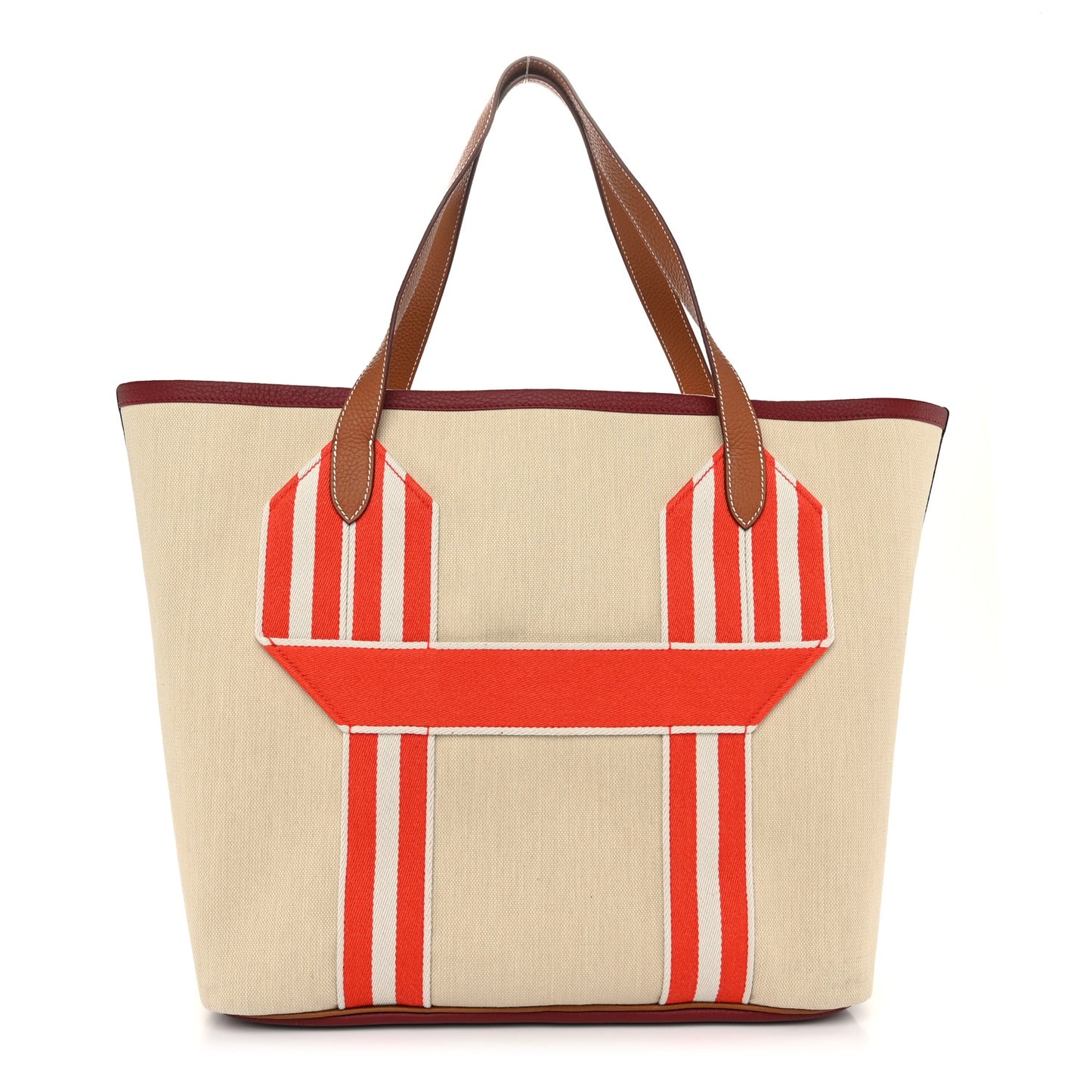 Canvas Taurillon Clemence Pursangle Tote Beton Gold Rouge H Capucine Beton