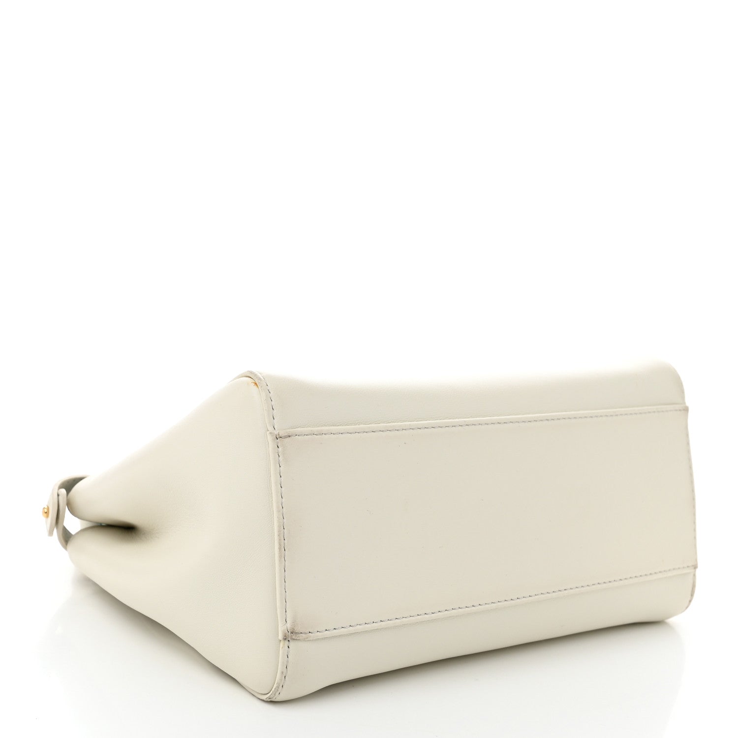 Fendi Nappa Vitello Gingham Embossed Mini Peekaboo Iconic Satchel White Ice Light Blue 4 of 14