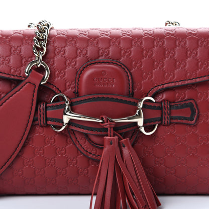 Gucci Soft Microguccissima Mini Emily Chain Shoulder Bag Rosso 8 of 10