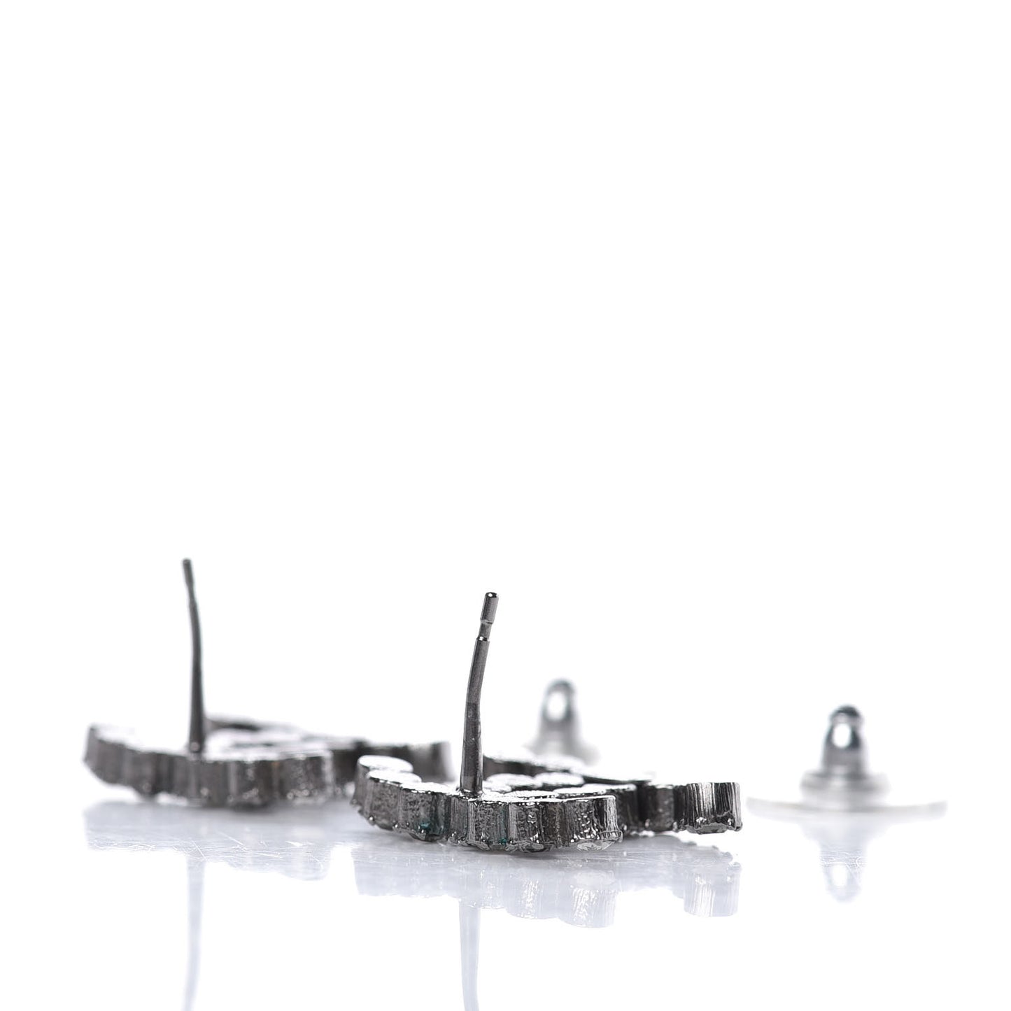 Crystal CC Earrings Silver