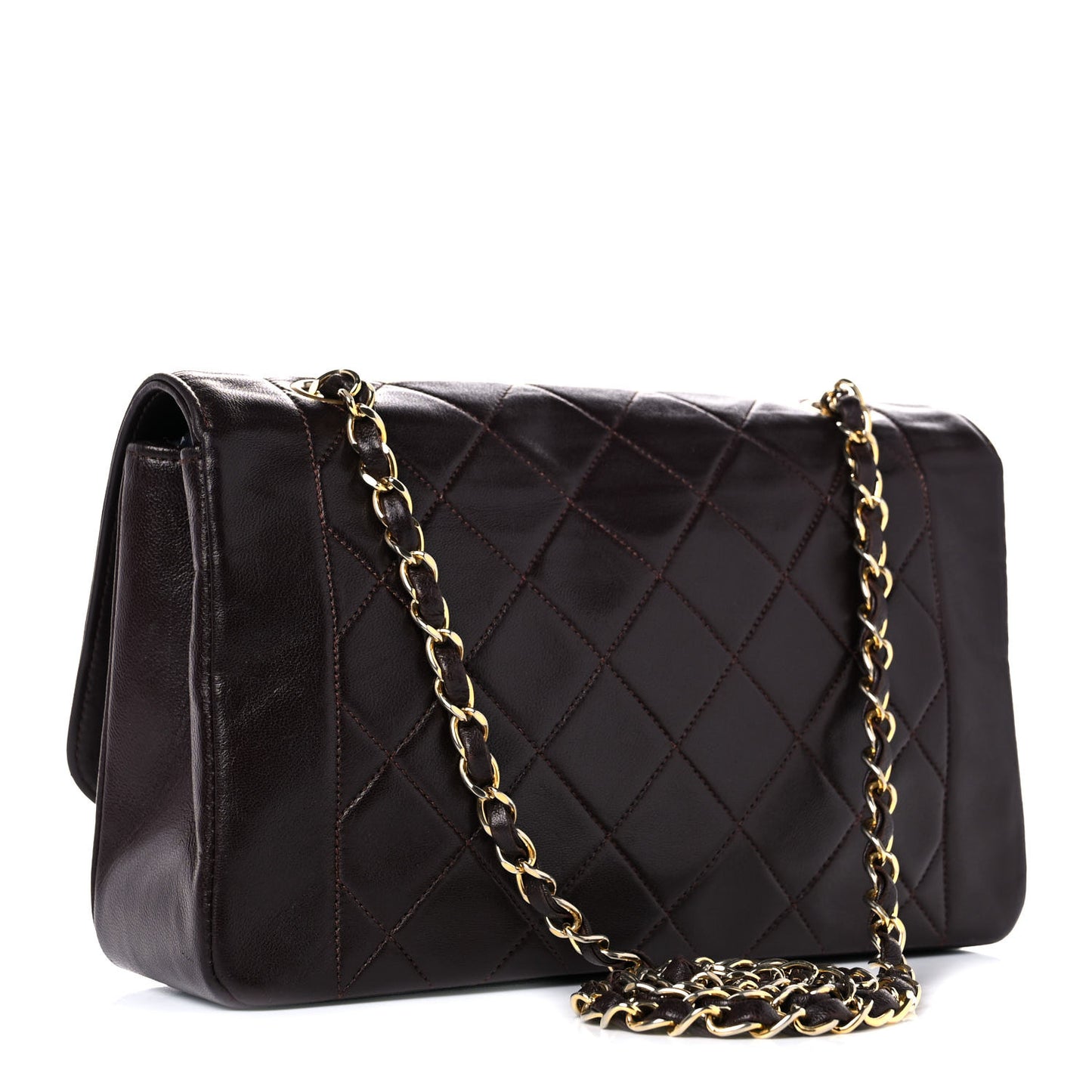 Lambskin Quilted Medium Single Flap Burgundy