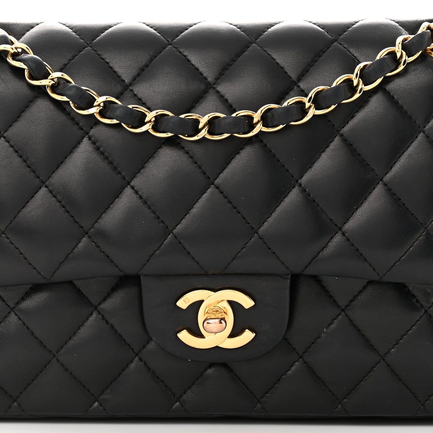 Chanel Lambskin Quilted Medium Double Flap Black 8 of 12