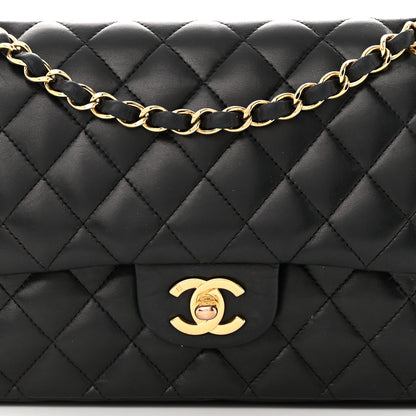 Chanel Lambskin Quilted Medium Double Flap Black 8 of 12
