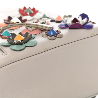 Fendi Vitello Dolce Flowerland Studded Mini Backpack Grigio Polvere Multicolor 9 of 11