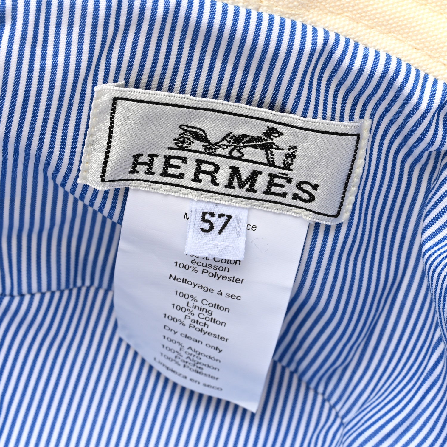 Hermes Cotton Elena Bucket Hat 57 White 8 of 8