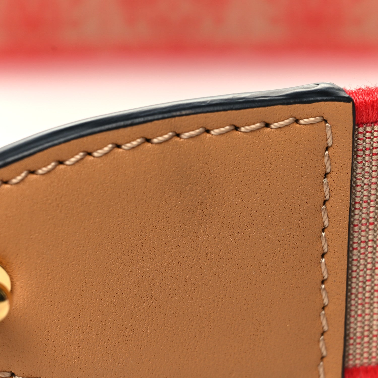 Loewe Calfskin Jacquard Anagram Strap Natural Red 5 of 5