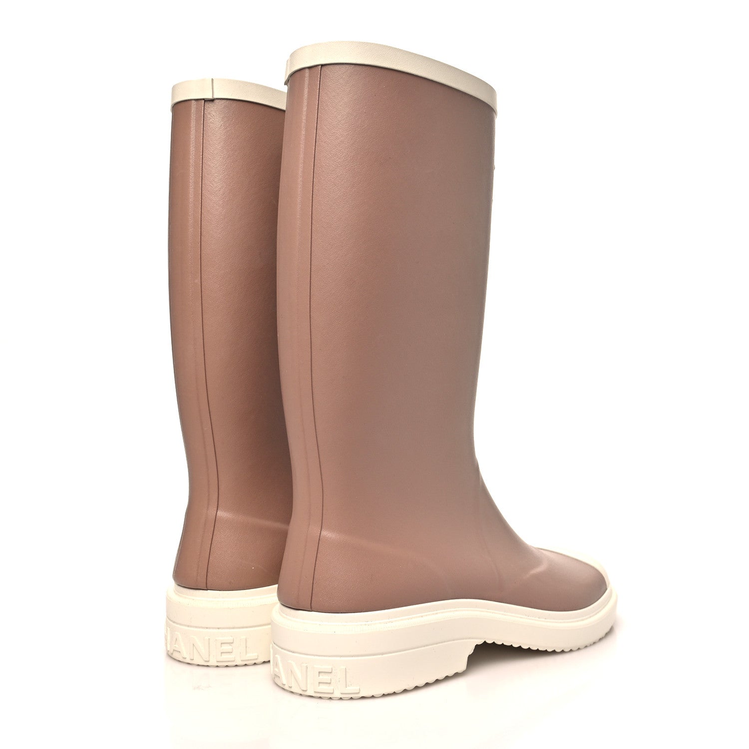 Chanel Caoutchouk CC High Boots 40 Beige White 1916140 – FASHIONPHILE