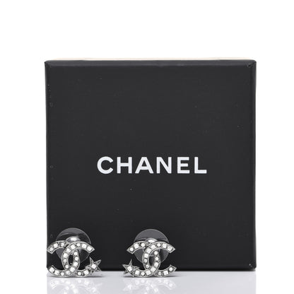Chanel Crystal CC Starfall Earrings Silver 6 of 6