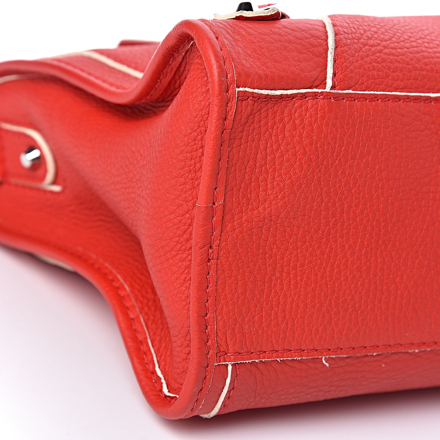 Supple Grained Calfskin Classic Silver Hardware Highlight City Rouge Fraise