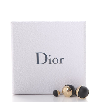 Christian Dior Rubber Lacquer Mise En Dior Tribal Earrings Matte Gold Black 5 of 5