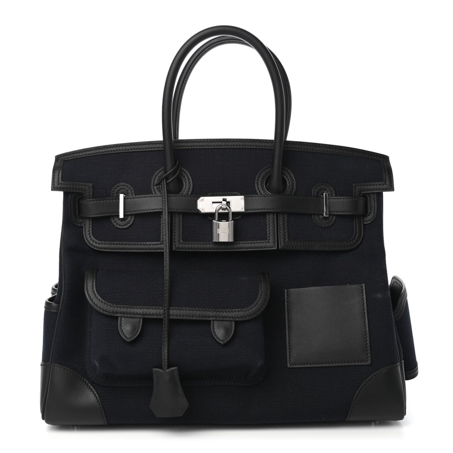 Goeland Toile Swift Cargo Birkin 35 Bleu Marine