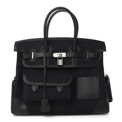 Hermes Goeland Toile Swift Cargo Birkin 35 Bleu Marine 1 of 10