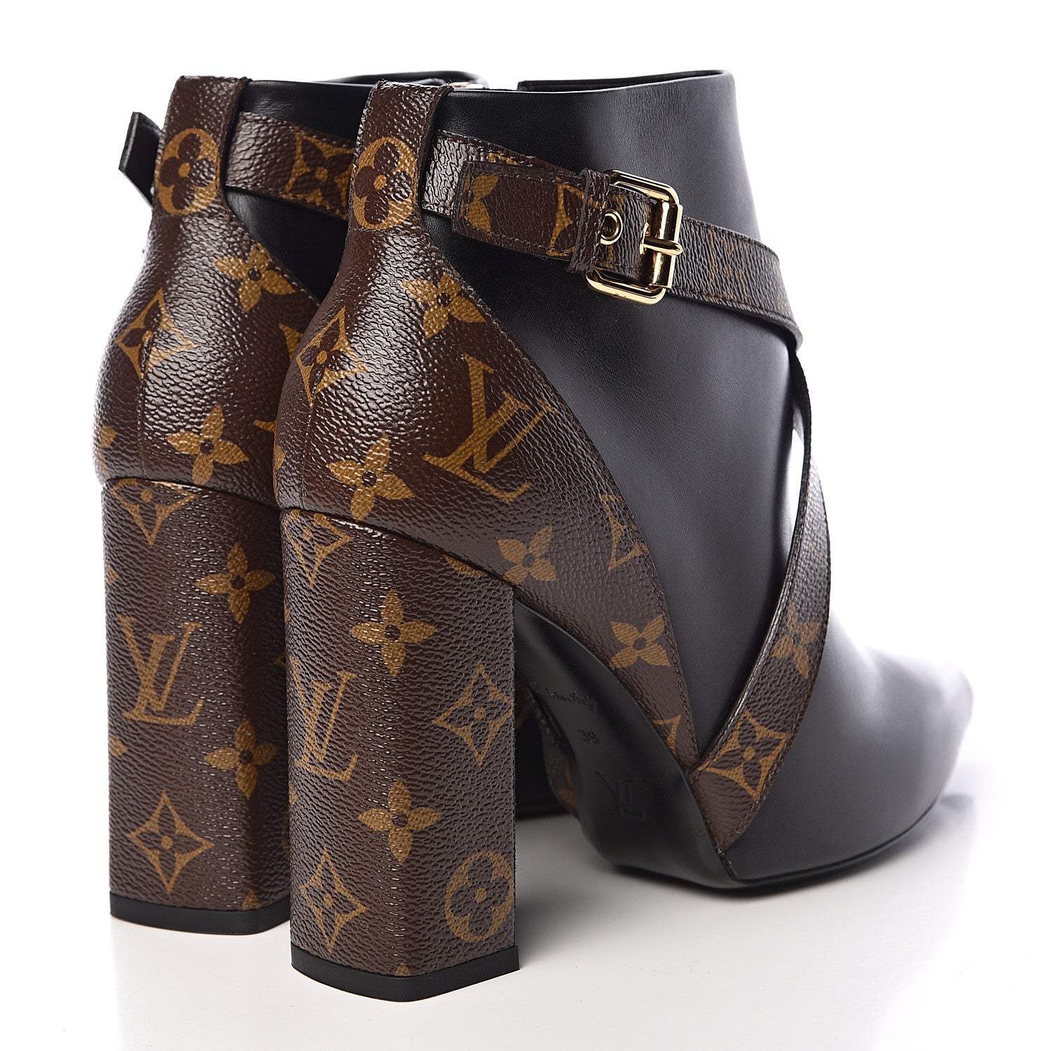 Louis Vuitton Calfskin Patent Monogram Matchmake Low Boots 39 4 of 11