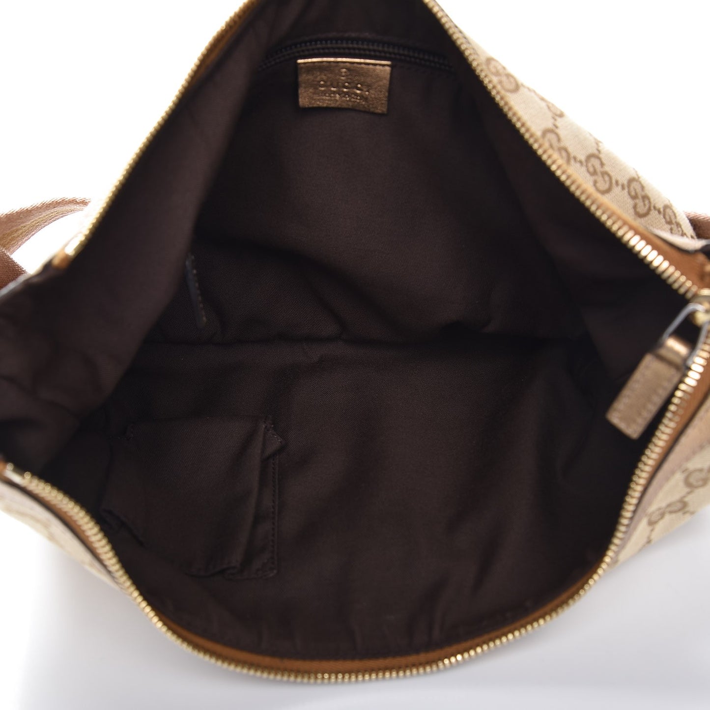 Monogram Web Medium Half Moon Hobo Gold Pink
