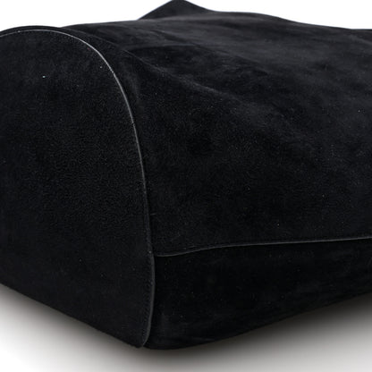 Khaite Suede Calfskin Medium Lotus Tote  Black 10 of 10