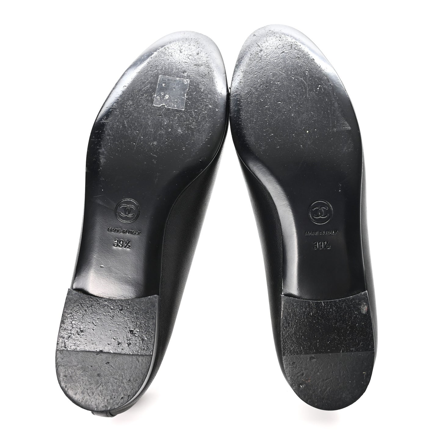 Lambskin Patent Cap Toe Ballerina Flats  39.5 Black