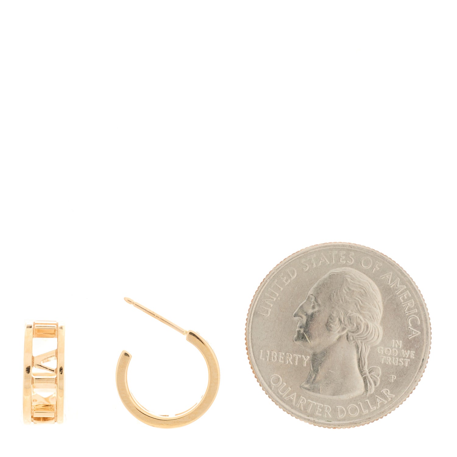 Tiffany 18K Rose Gold Mini Atlas Hoop Earrings 2 of 5