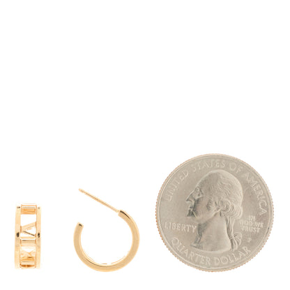Tiffany 18K Rose Gold Mini Atlas Hoop Earrings 2 of 5