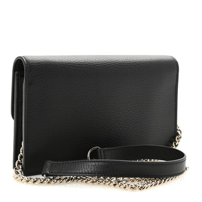 Gucci Dollar Calfskin Interlocking G Chain Wallet Black 3 of 9