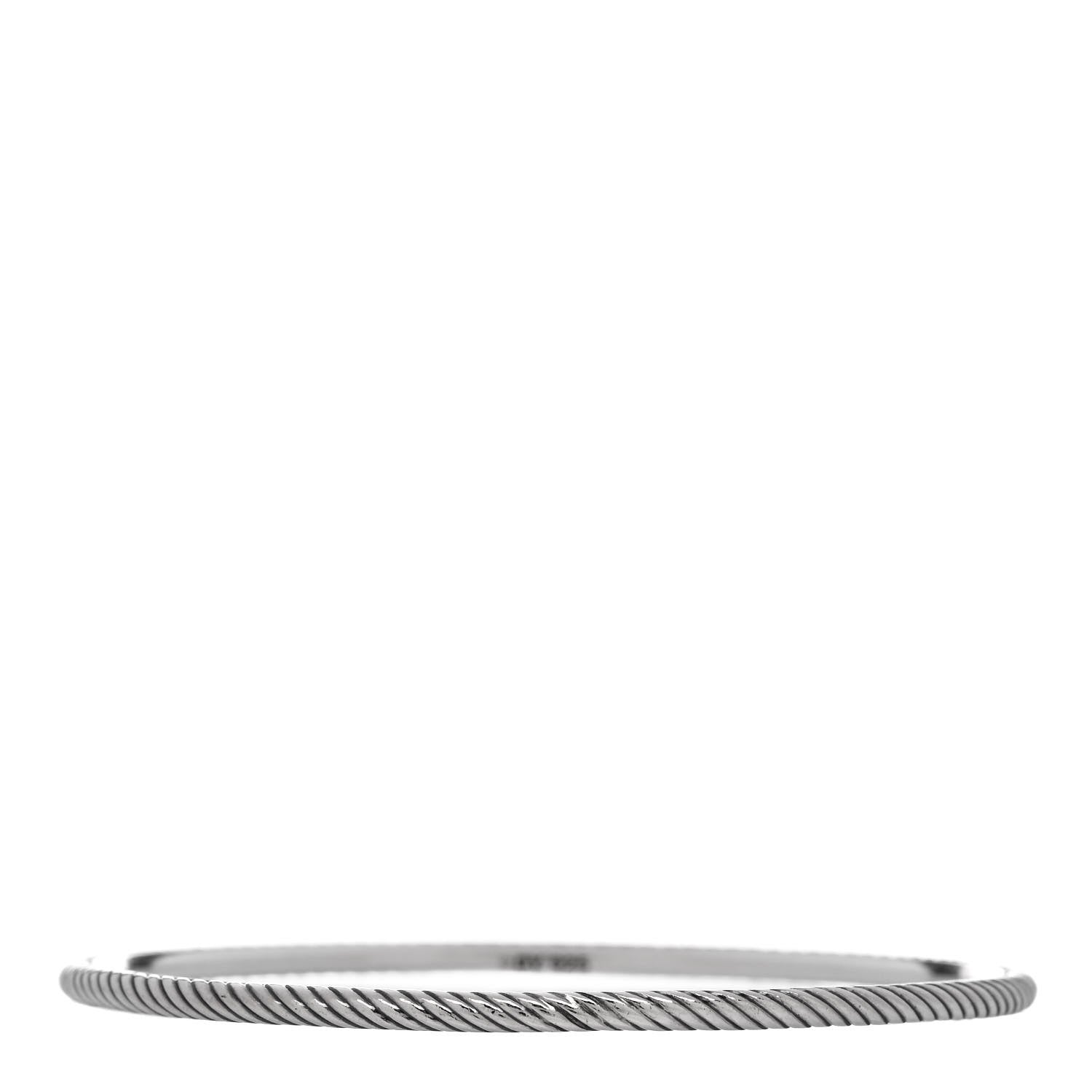 David Yurman Sterling Silver 3mm Cable Classics Bangle Bracelet 1 of 3