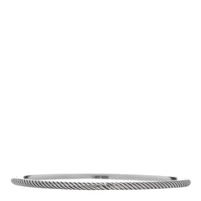David Yurman Sterling Silver 3mm Cable Classics Bangle Bracelet 1 of 3