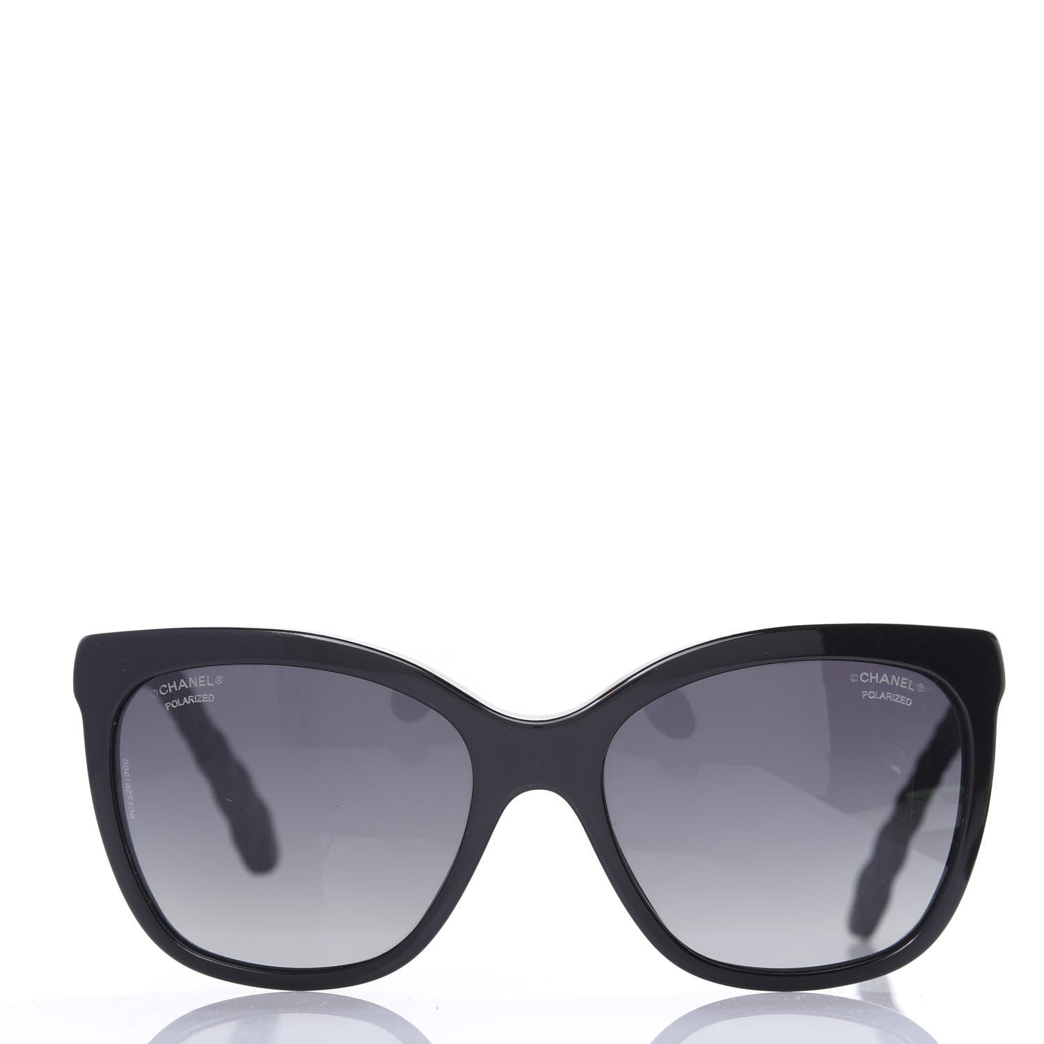 Chanel Acetate Quilted Polarized Butterfly CC Sunglasses 5288-Q Black 2 of 8