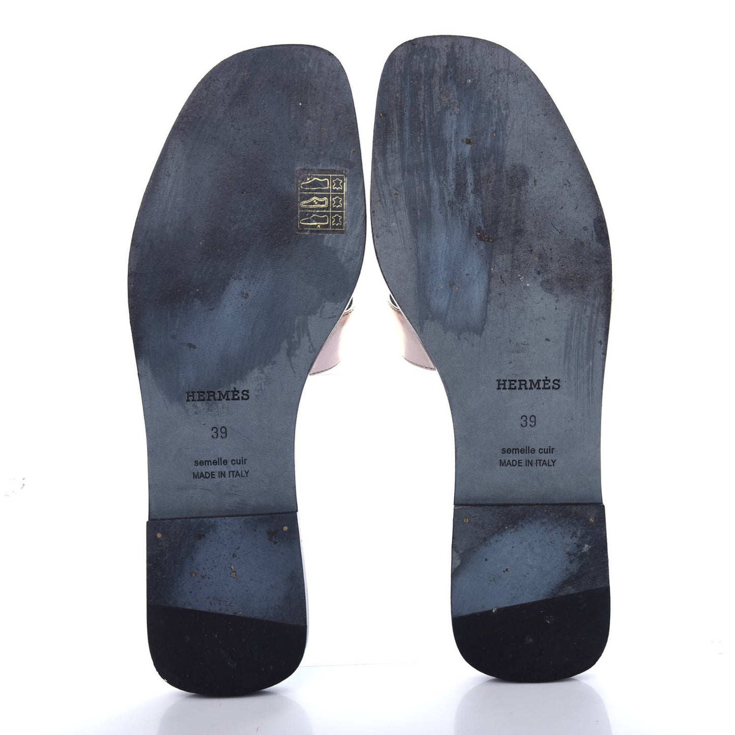 Metallic Nappa Oran Sandals 39 Rose Dore