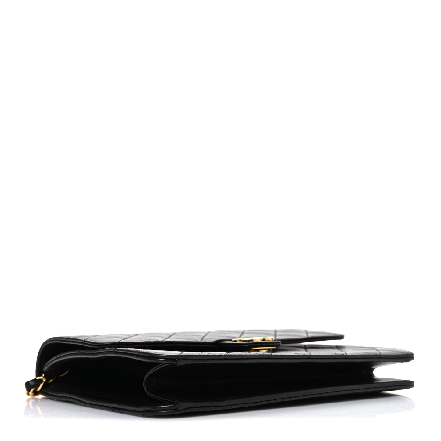 Lambskin Quilted Small Single Flap Bag Black