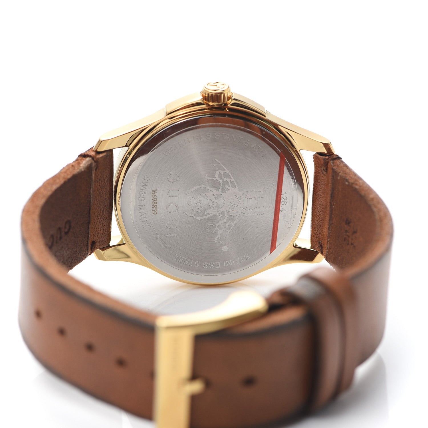 Gucci Stainless Steel Calfskin 38mm Le Marché Des Merveilles Tiger Quartz Watch 5 of 6