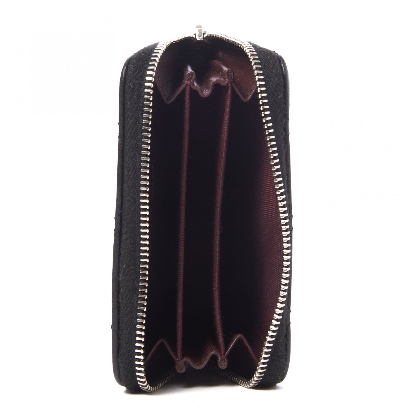 Caviar Quilted Zip Coin Purse Black