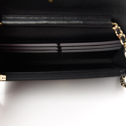 Chanel Caviar Quilted French New Wave Chain CC Wallet On Chain WOC Black 5 of 12