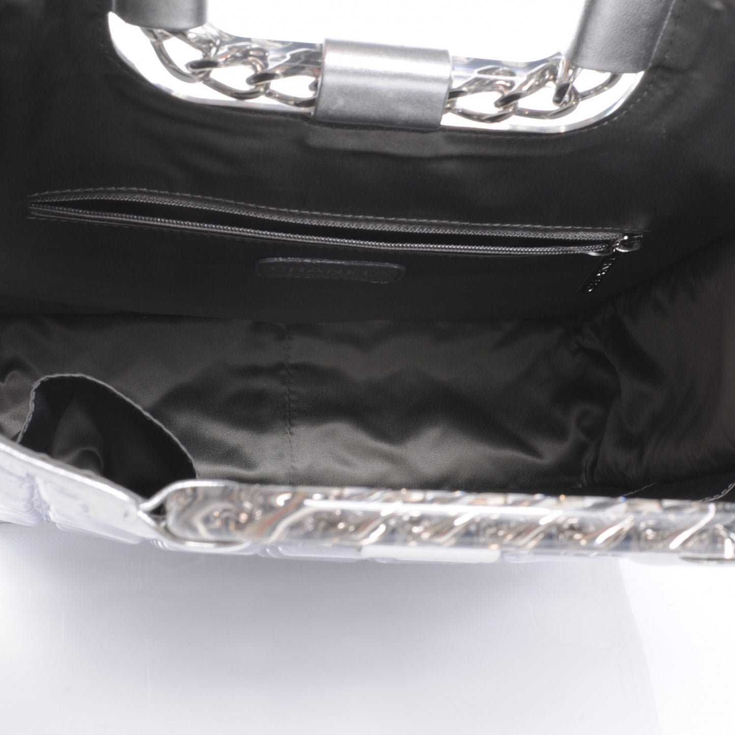 Vinyl Ice Cube Large Shopper Tote Silver